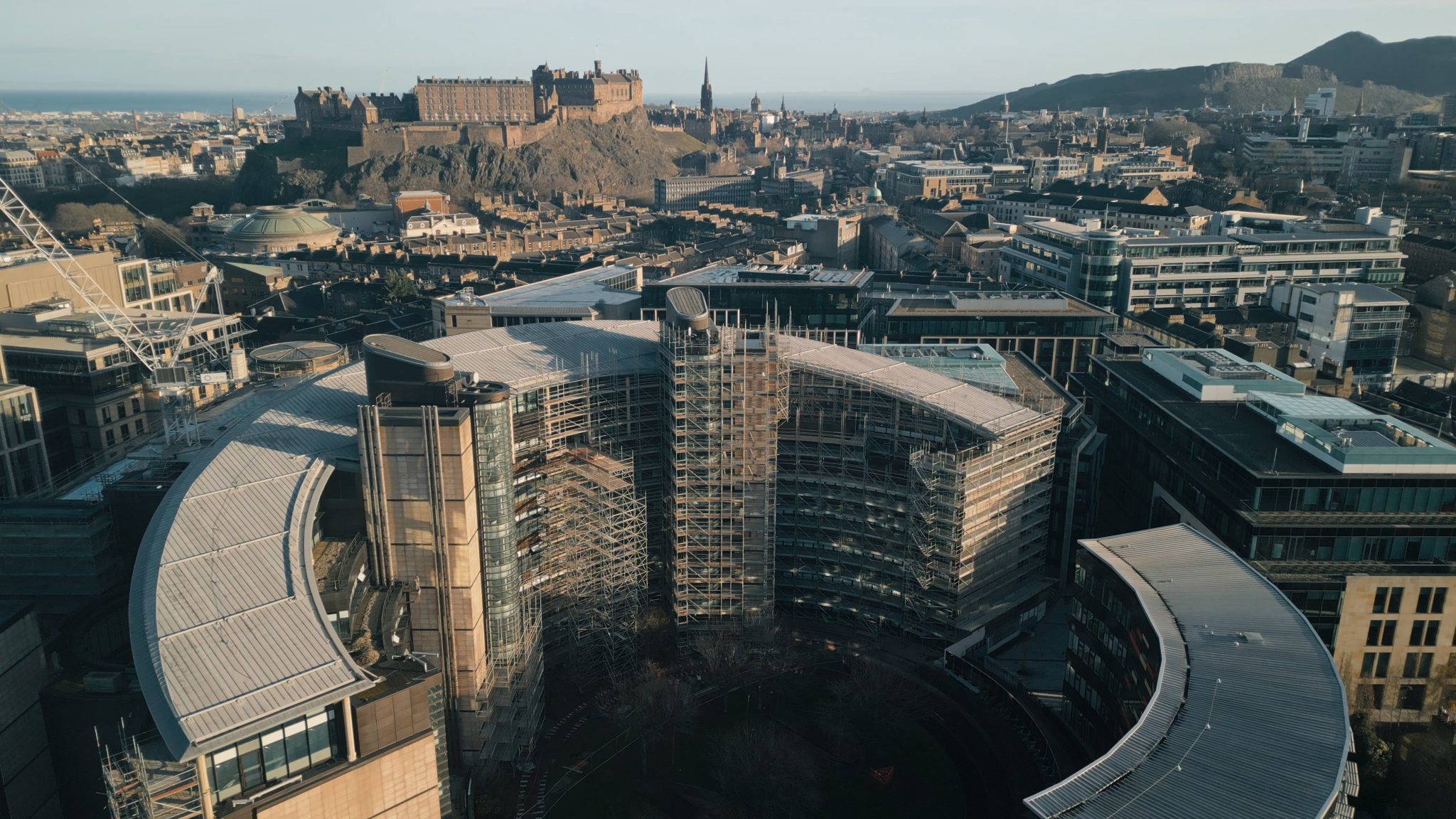 Edinburgh drone footage for construction development