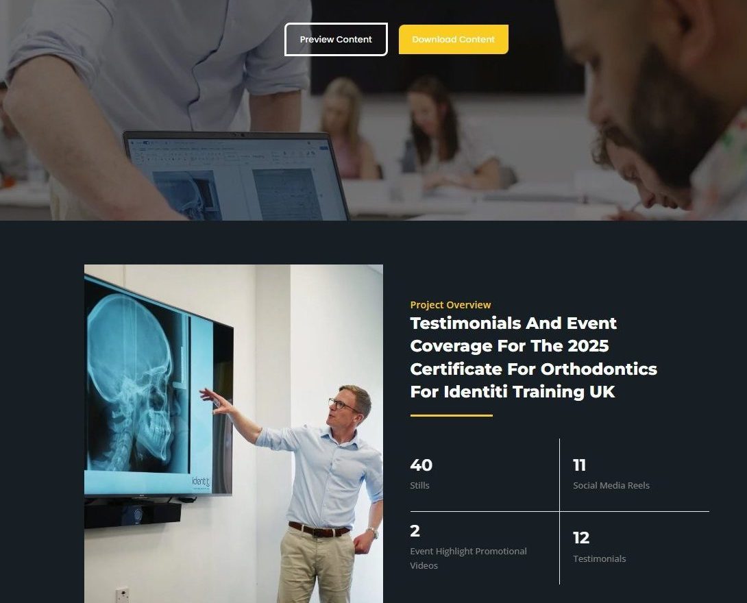 screenshot of website footage delivery from video production from strength in motion films